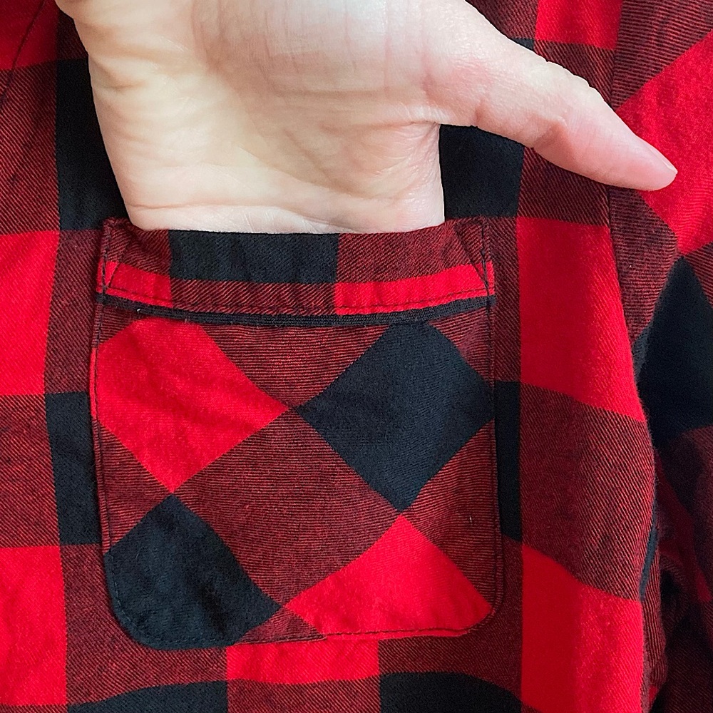 Wondershop by Target Red Gingham Plaid Button Down Nightgown Medium - Picture 6 of 11